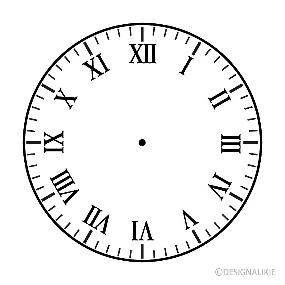 Roman Numeral Clock Face Clip Art Free PNG Image｜Illustoon