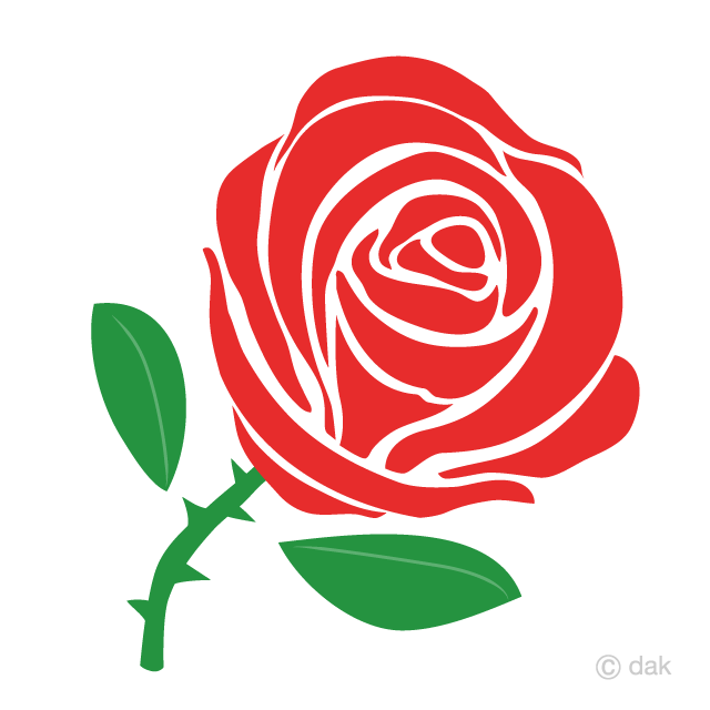 Simple Red Rose Clipart Free PNG Image｜Illustoon