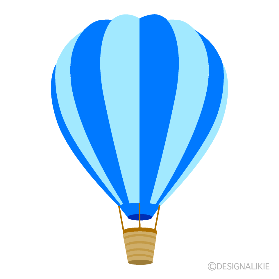 Light Blue Hot Air Balloon Clip Art Free PNG Image｜Illustoon