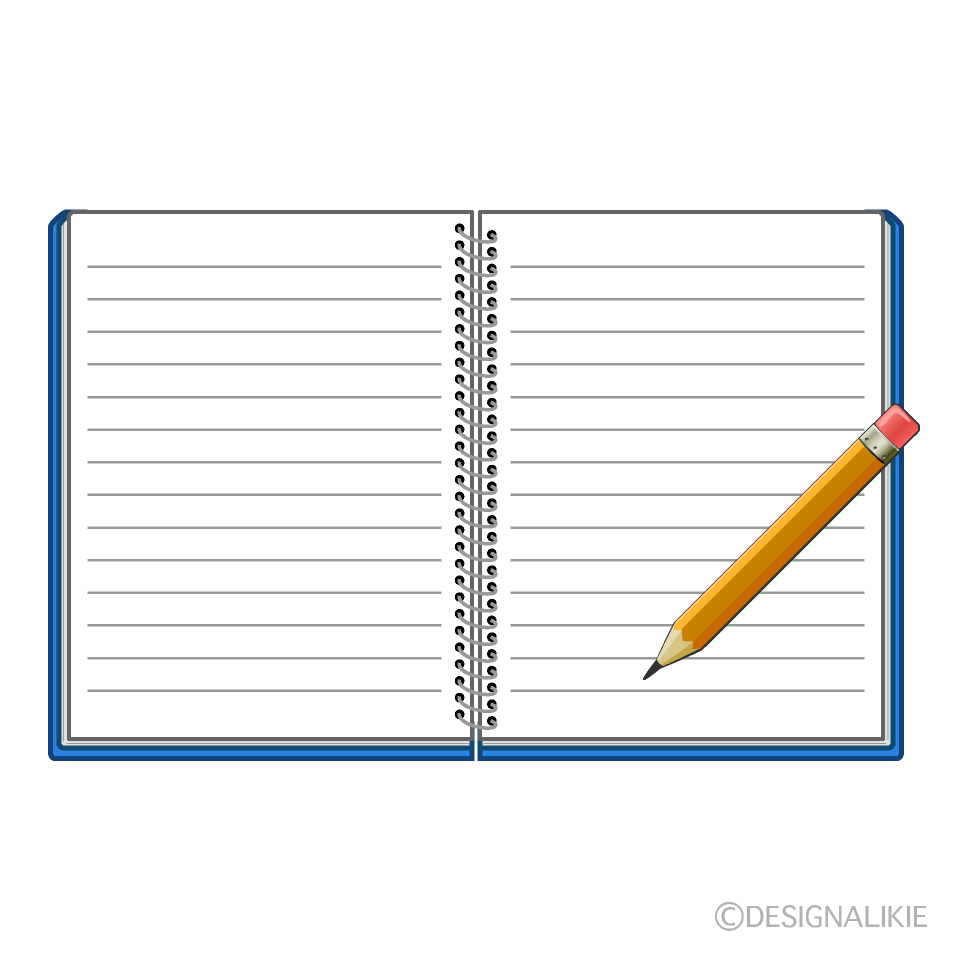 Open Notebook and Pencil Clip Art Free PNG Image｜Illustoon