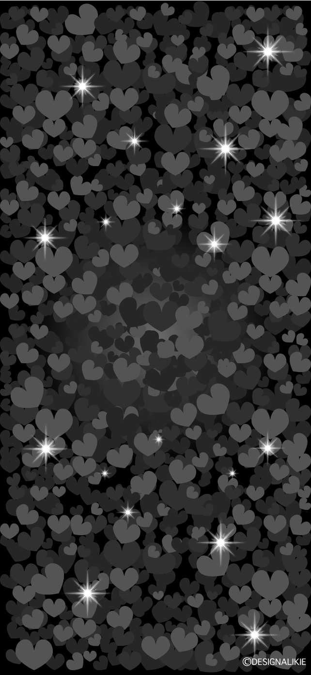 Glitter Black Heart Wallpaper for iPhone Free PNG Image｜Illustoon