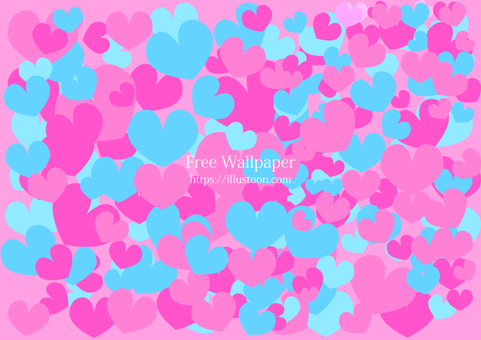 Blue And Pink Hearts Wallpaper