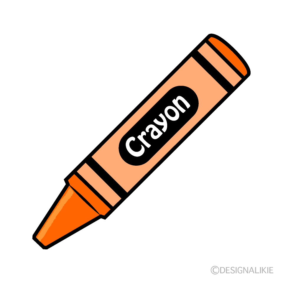 Orange Crayon Clip Art Free PNG Image｜Illustoon