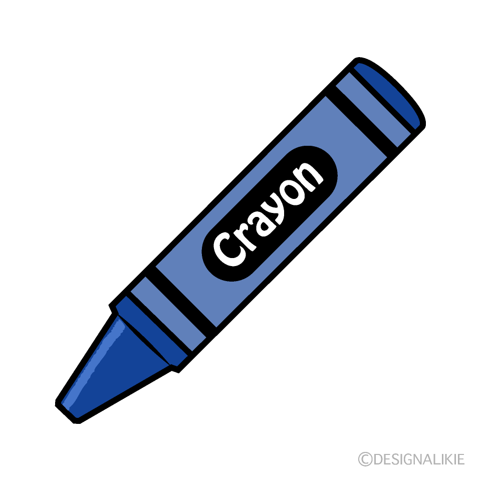 Blue Crayon Clip Art Free PNG Image｜Illustoon