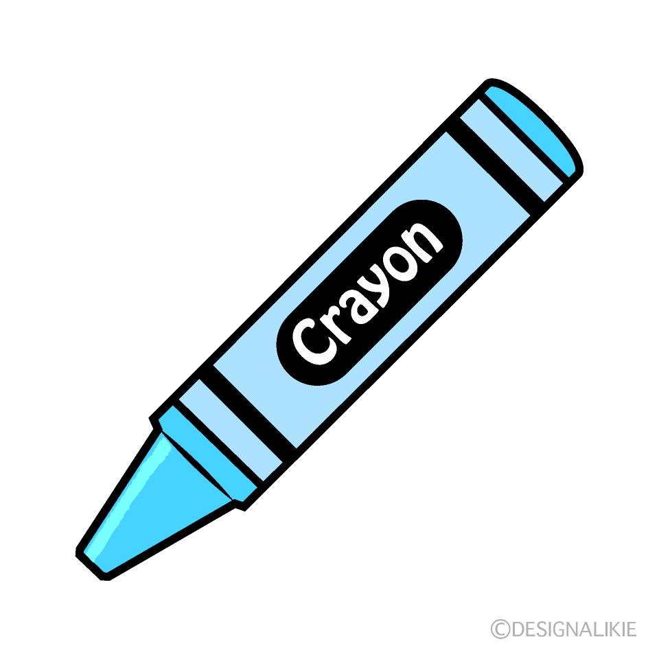Light Blue Crayon Clip Art Free PNG Image｜Illustoon