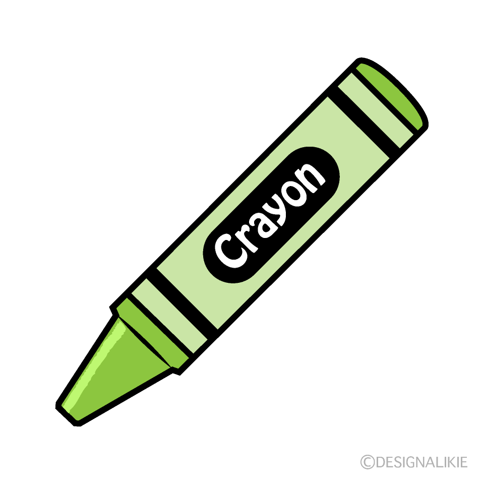 Yellow Green Crayon Clip Art Free PNG Image｜Illustoon