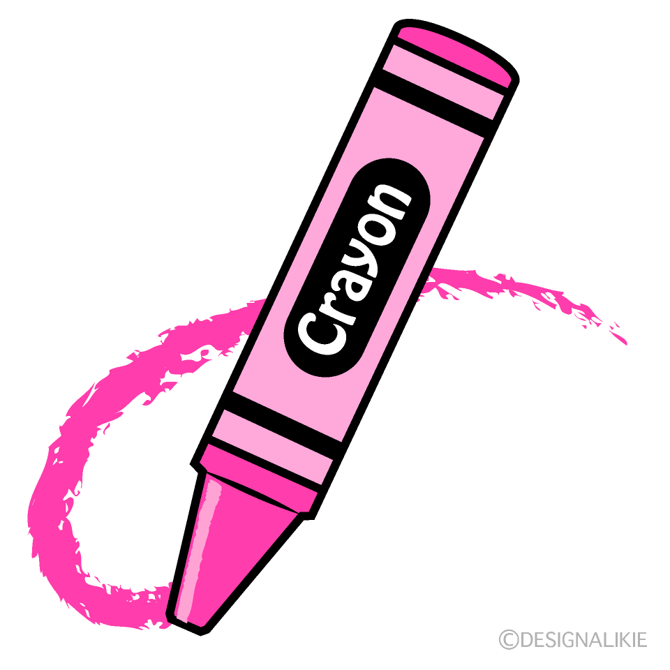 Drawing Pink Crayon Clip Art Free PNG Image｜Illustoon