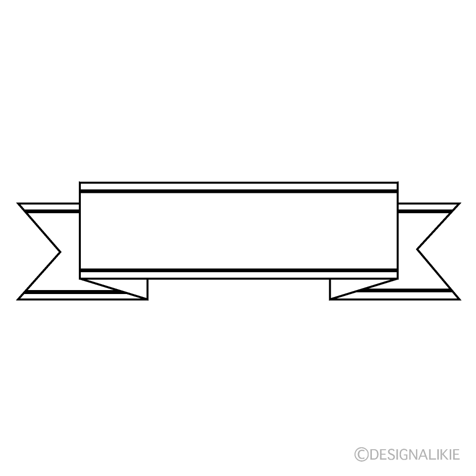 Banner Black and White Clip Art Free PNG Image｜Illustoon