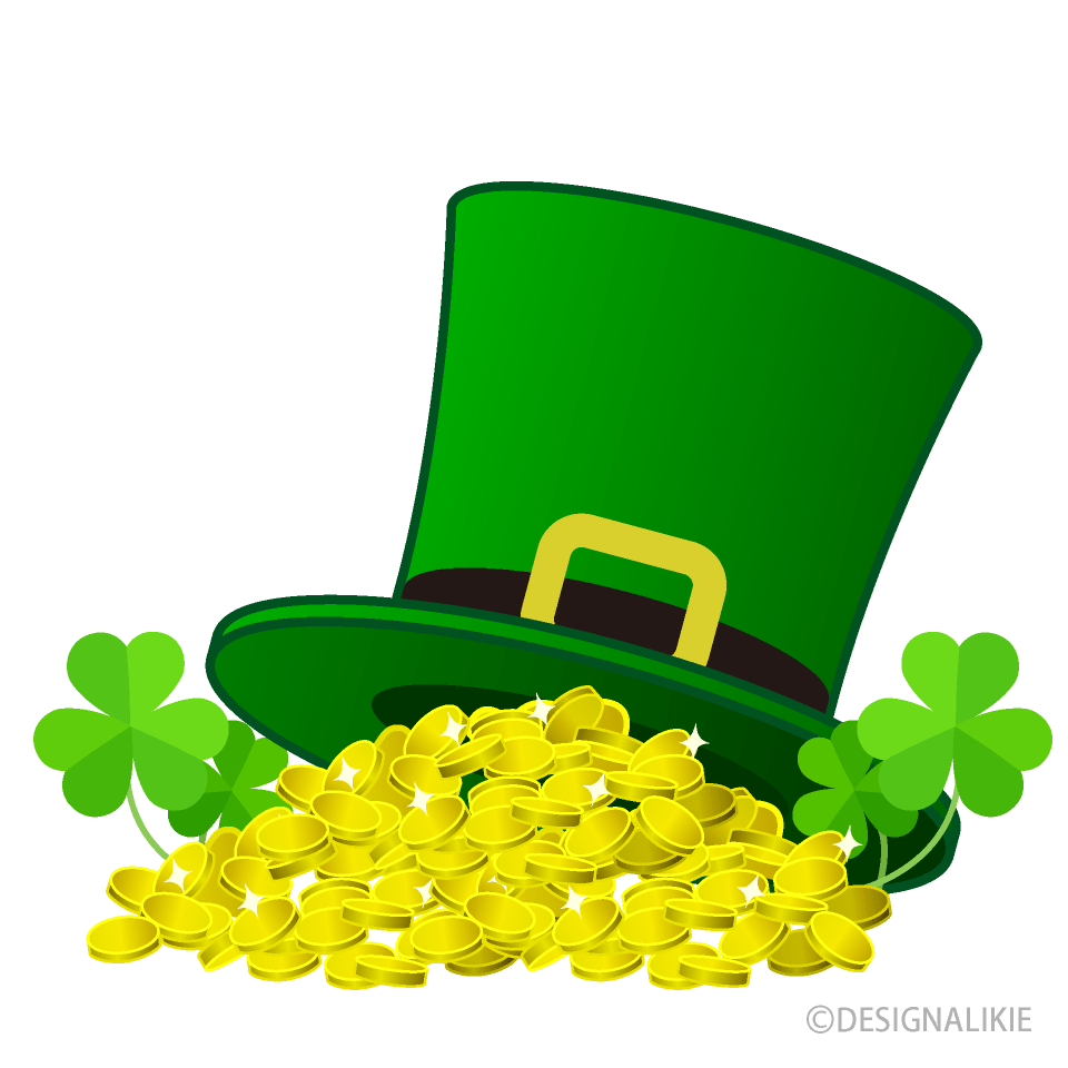 Leprechaun Hat with Gold Clip Art Free PNG Image｜Illustoon