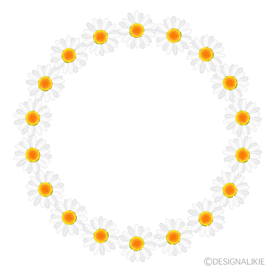 Daisy Wreath Clip Art Free PNG Image｜Illustoon