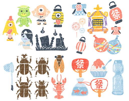 夏といえばイラスト／無料イラストなら「イラストAc」 かわいい8月といえばイラスト無料素材 | イラストプラザ