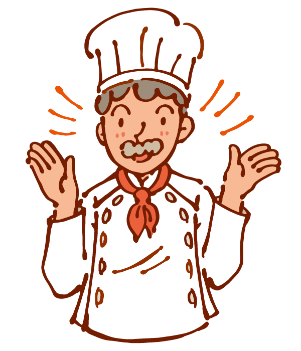 野菜を切っている洋食のシェフのイラスト | 無料のフリー素材 イラストエイト シェフのイラスト | かわいいフリー素材が無料のイラストレイン