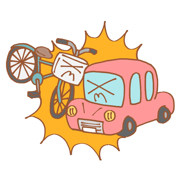 自転車と車の事故のイラスト かわいいフリー素材が無料のイラストレイン