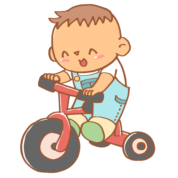 三輪車に乗る男の子のイラスト かわいいフリー素材が無料のイラストレイン