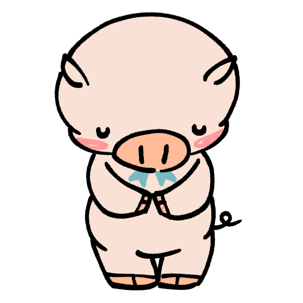 お辞儀をする豚のイラスト かわいいフリー素材が無料のイラストレイン