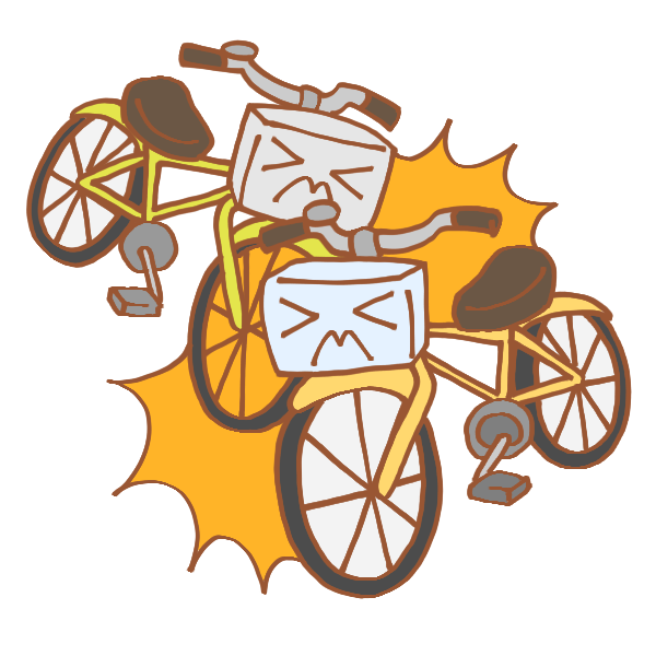 車同士の事故のイラスト かわいいフリー素材が無料のイラストレイン