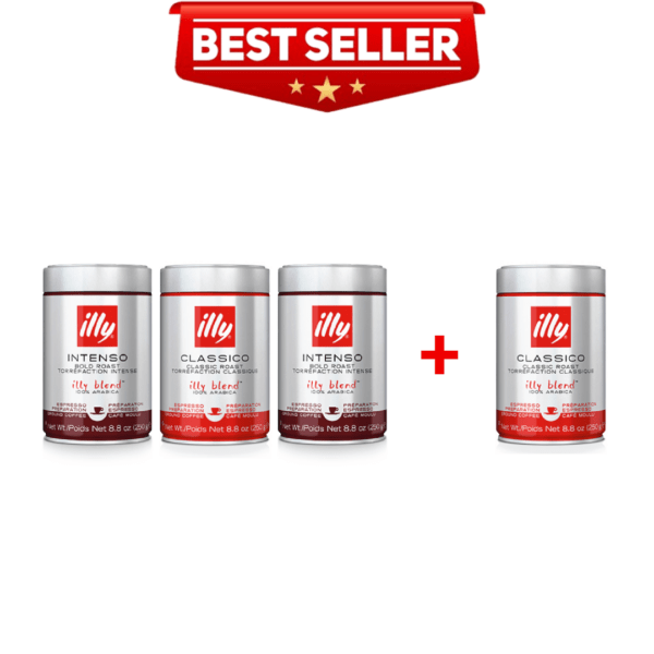 Buy illy 4+1 Bundle Ground Espresso Coffee 250g Can