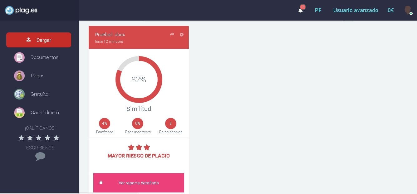 Dectector de plagio Plag.es Review Ventajas y desventajas