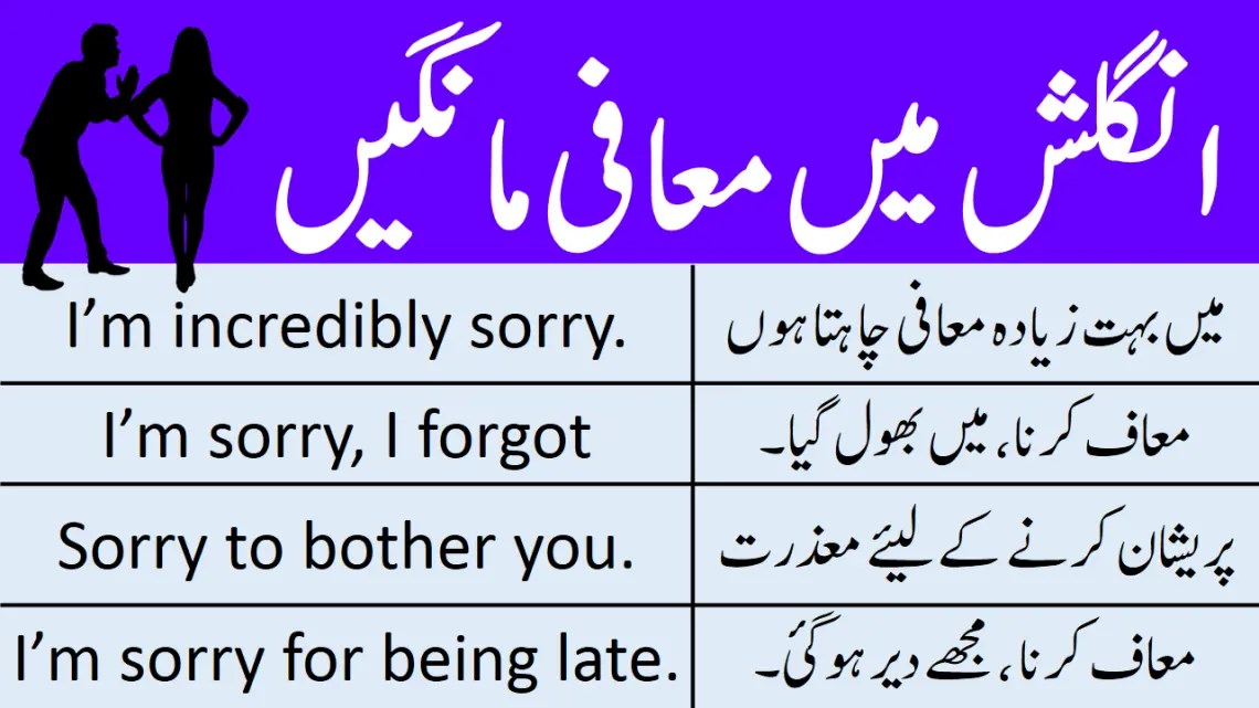 Different Ways to Say Sorry in English with Urdu Translation iLmrary