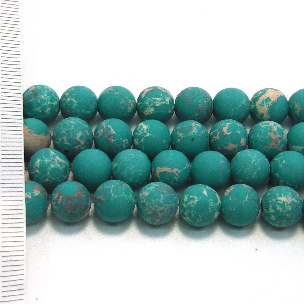 Frosted Impression Jasper Dyed Teal 8mm • Ilona Biggins Beads & Pearls