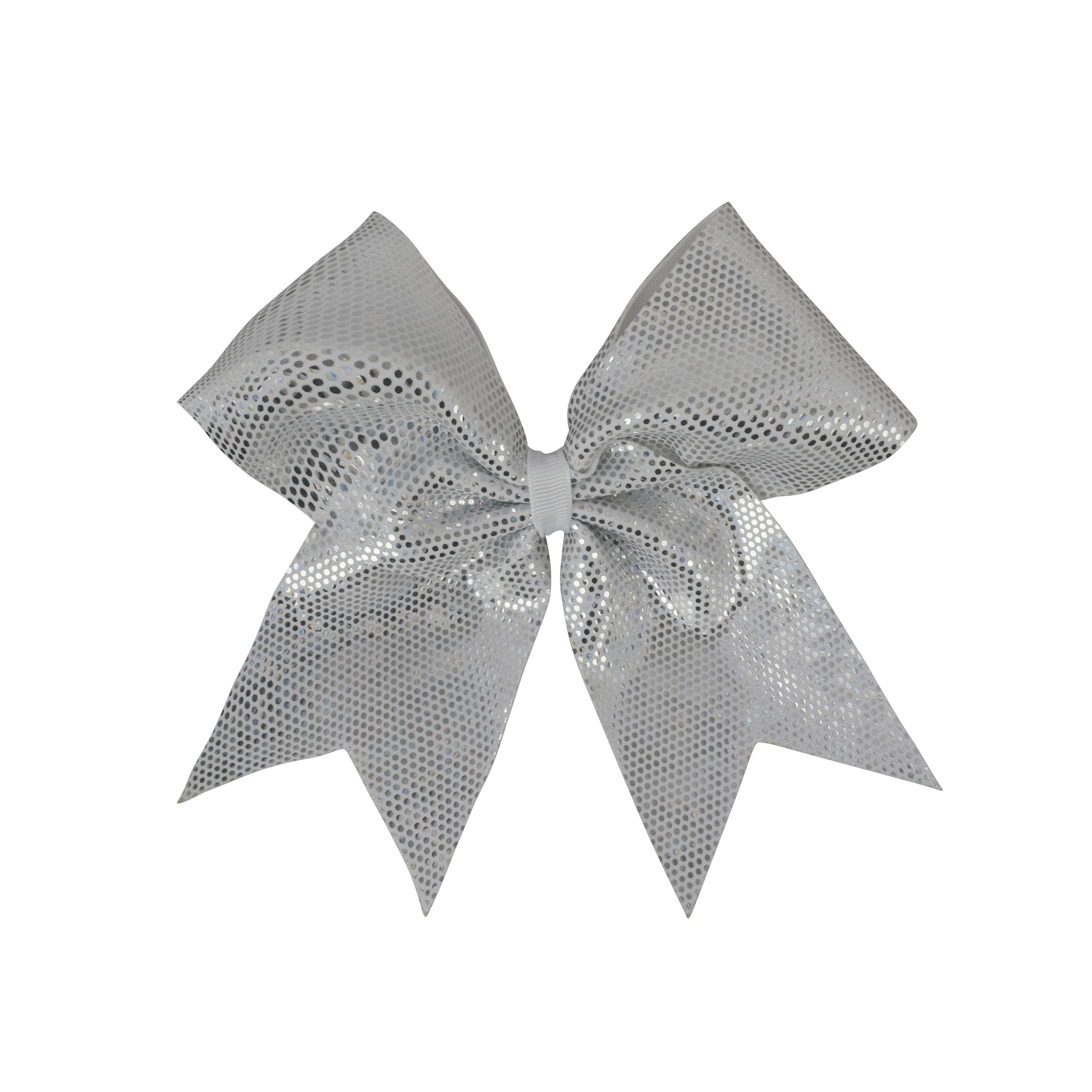 White and Silver Dotted Sparkle I Love Cheer® Hair Bow I Love Cheer®