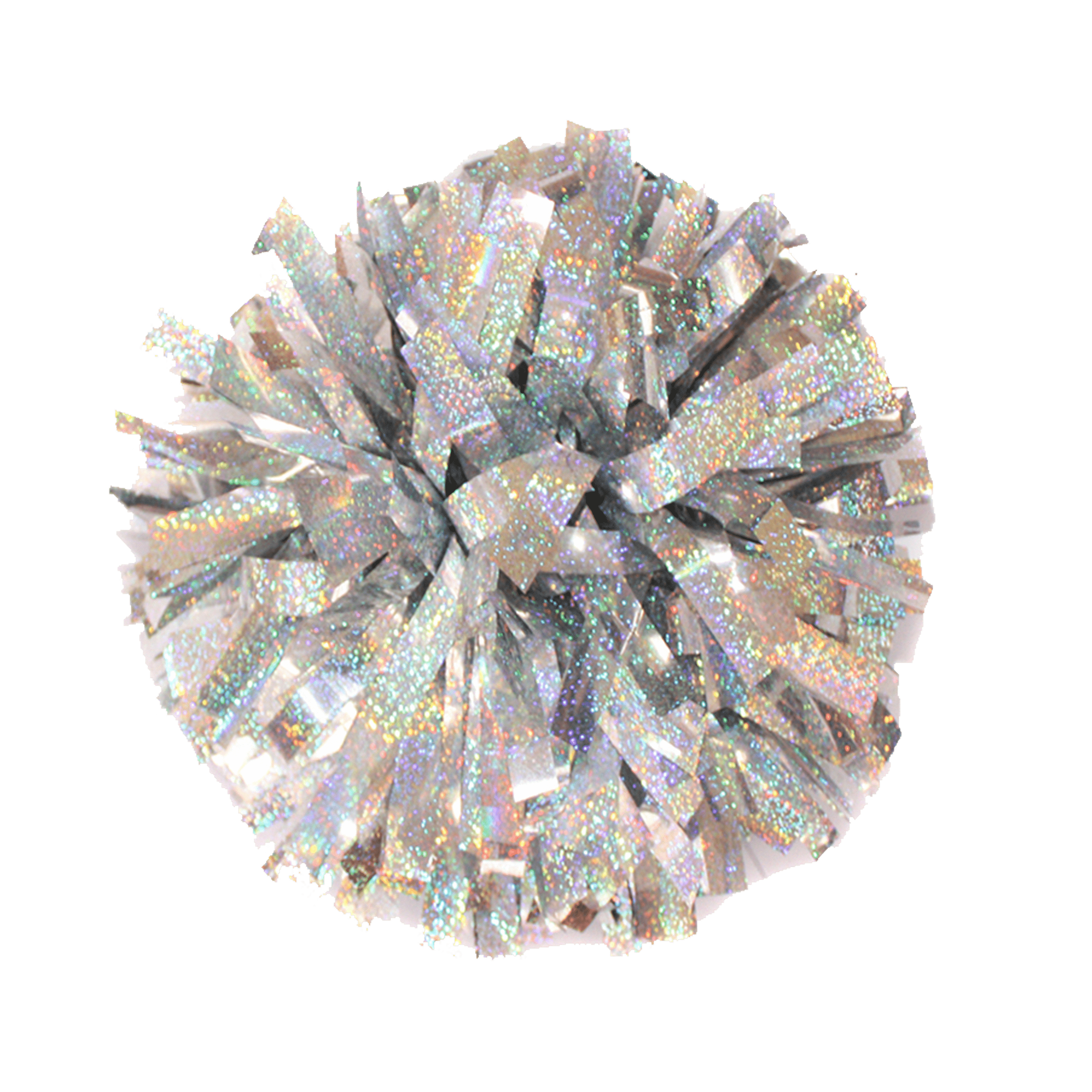 Metallic Holographic Silver 6" Pom I Love Cheer®