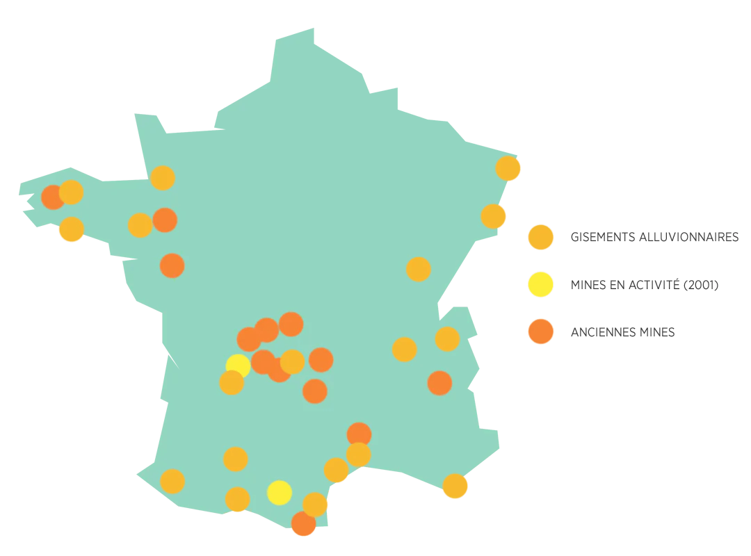 Carte Rivière Aurifère En France