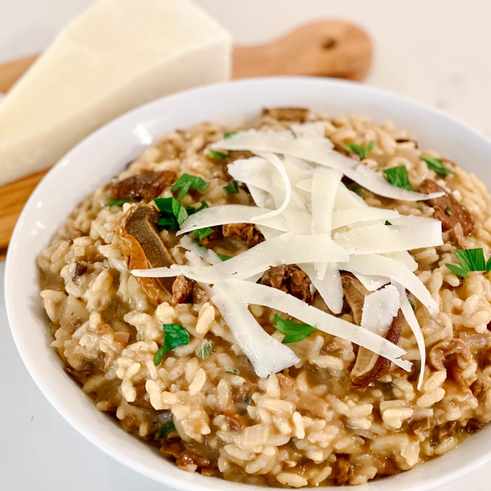 Porcini Risotto with Pecorino I Love Imported Cheese
