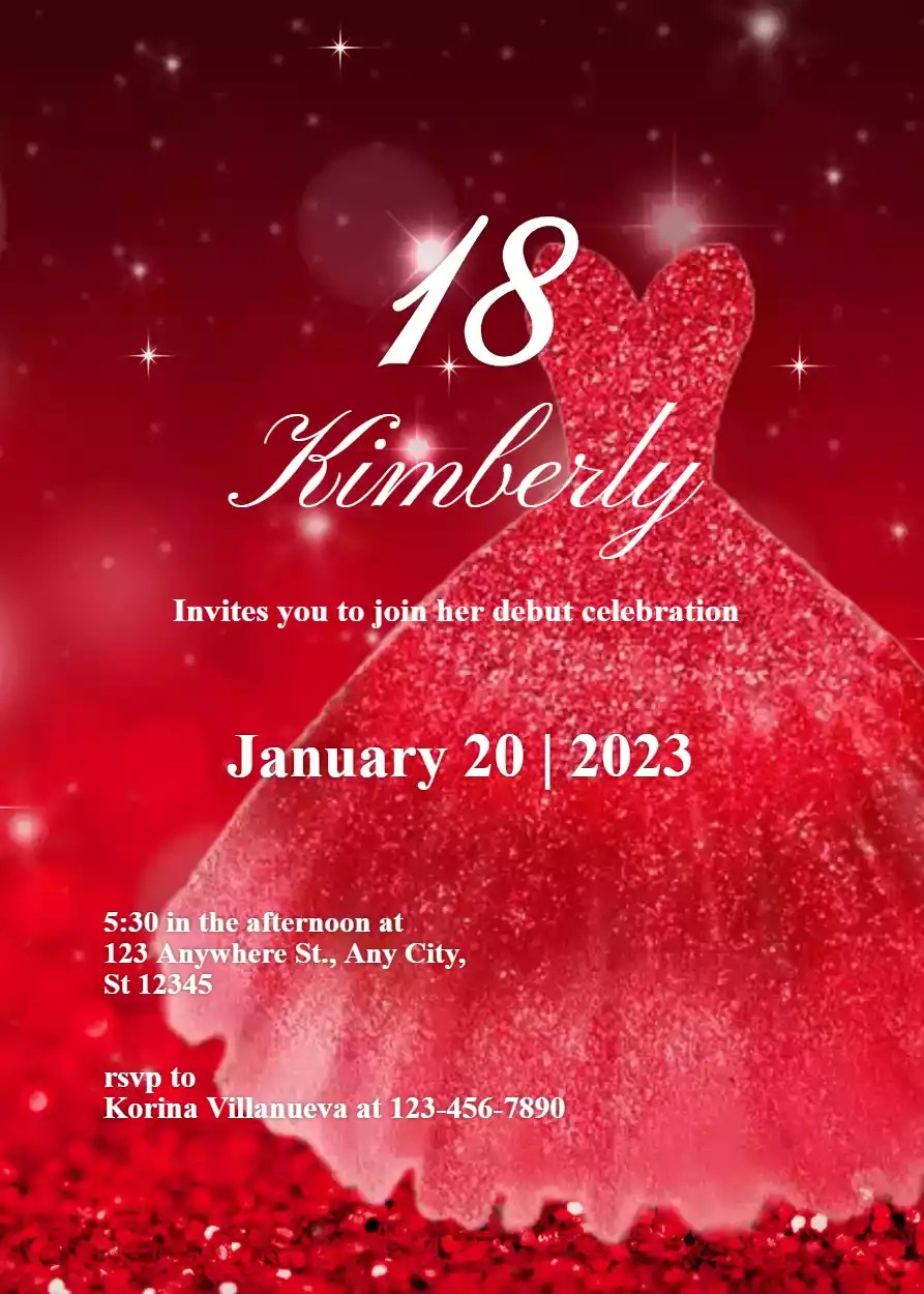 Simple Debut Invitation Card i love invite Free Invitation Cards Maker