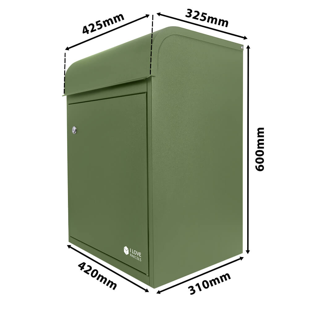 Medium Wall Mountable Parcel Box in Green iLoveParcels