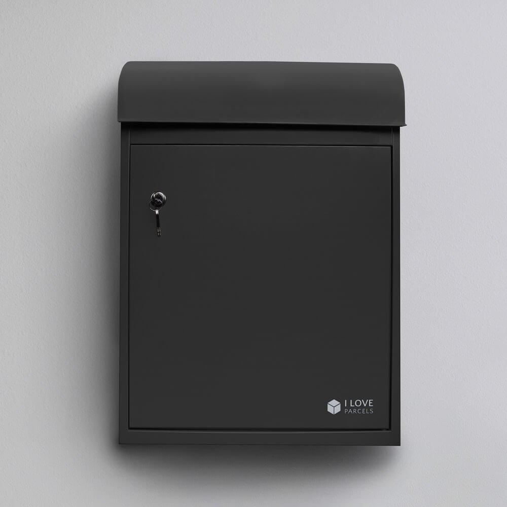 Medium Wall Mountable Parcel Box in Black iLoveParcels