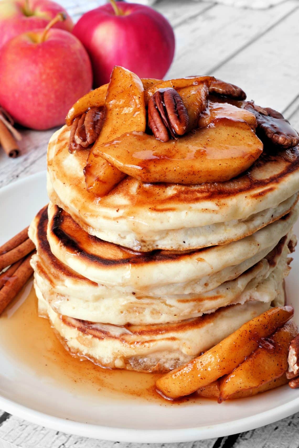 Apple Pecan Pancakes ILovePecans