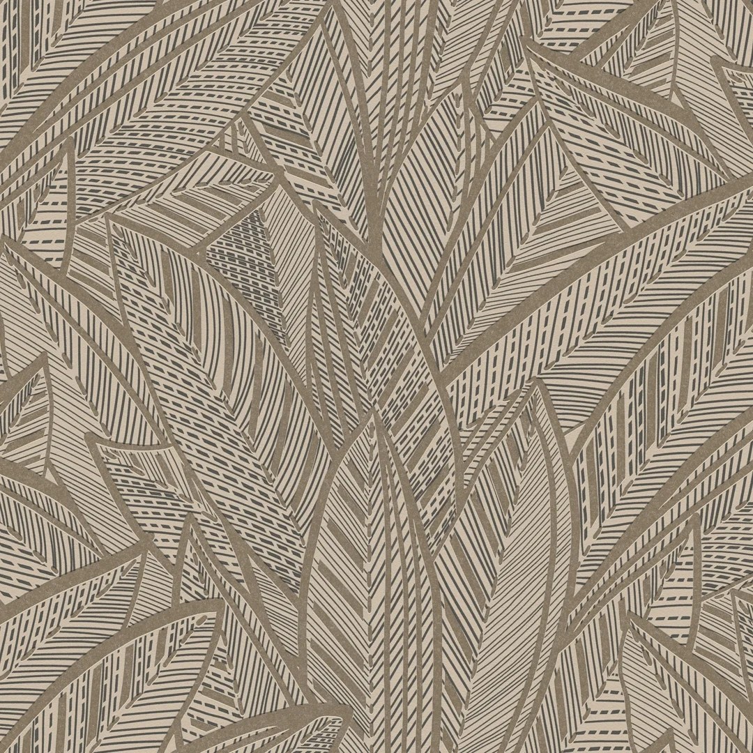 Sample of Sketched Feathers Wallpaper in Taupe I Love Wallpaper