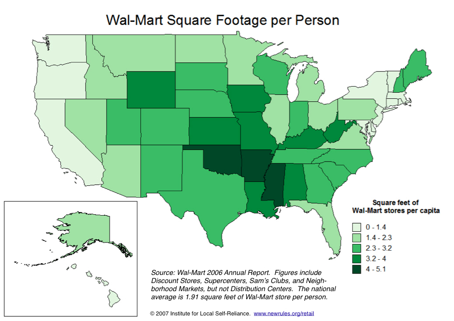 Walmart’s Store Footprint & Vacancy by State (Graphs) Institute for