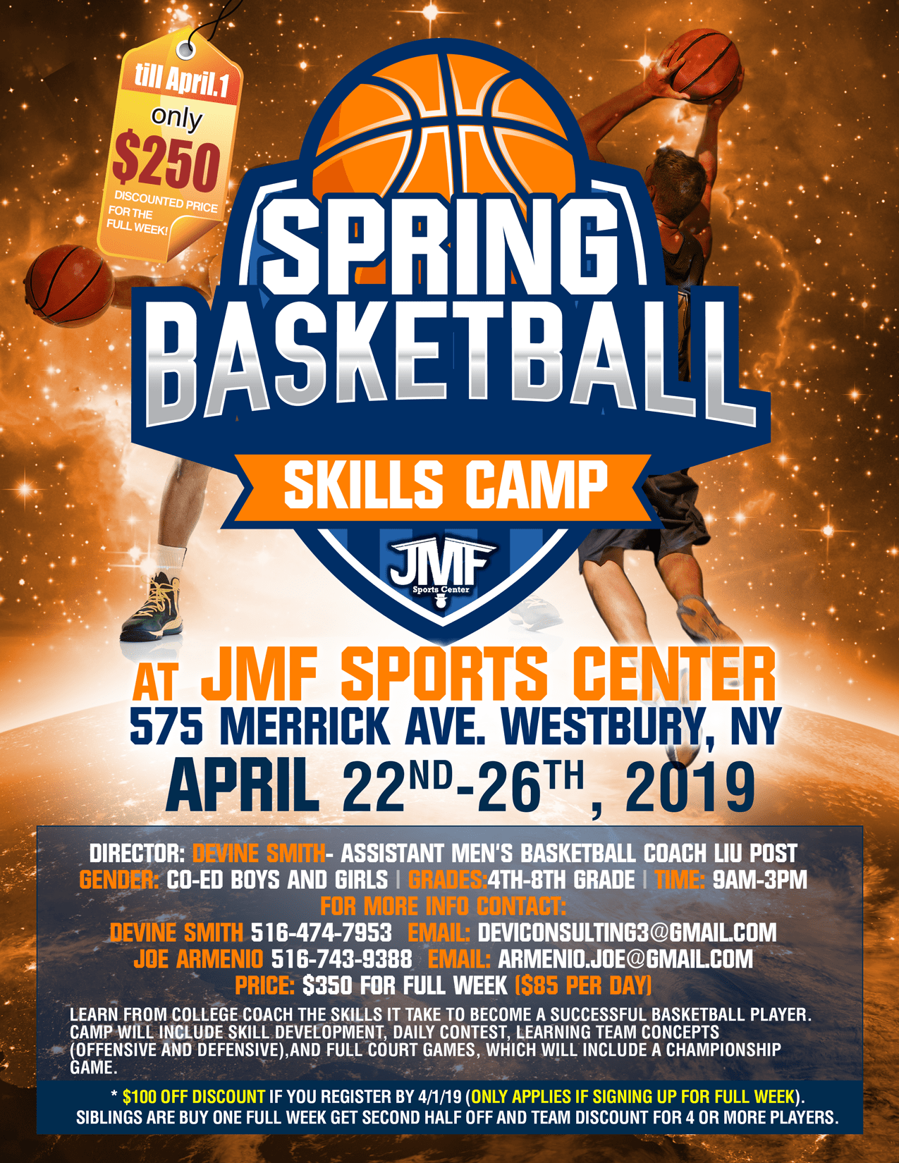 JMF SPRING BREAK BASKETBALL SKILLS CAMP 2019