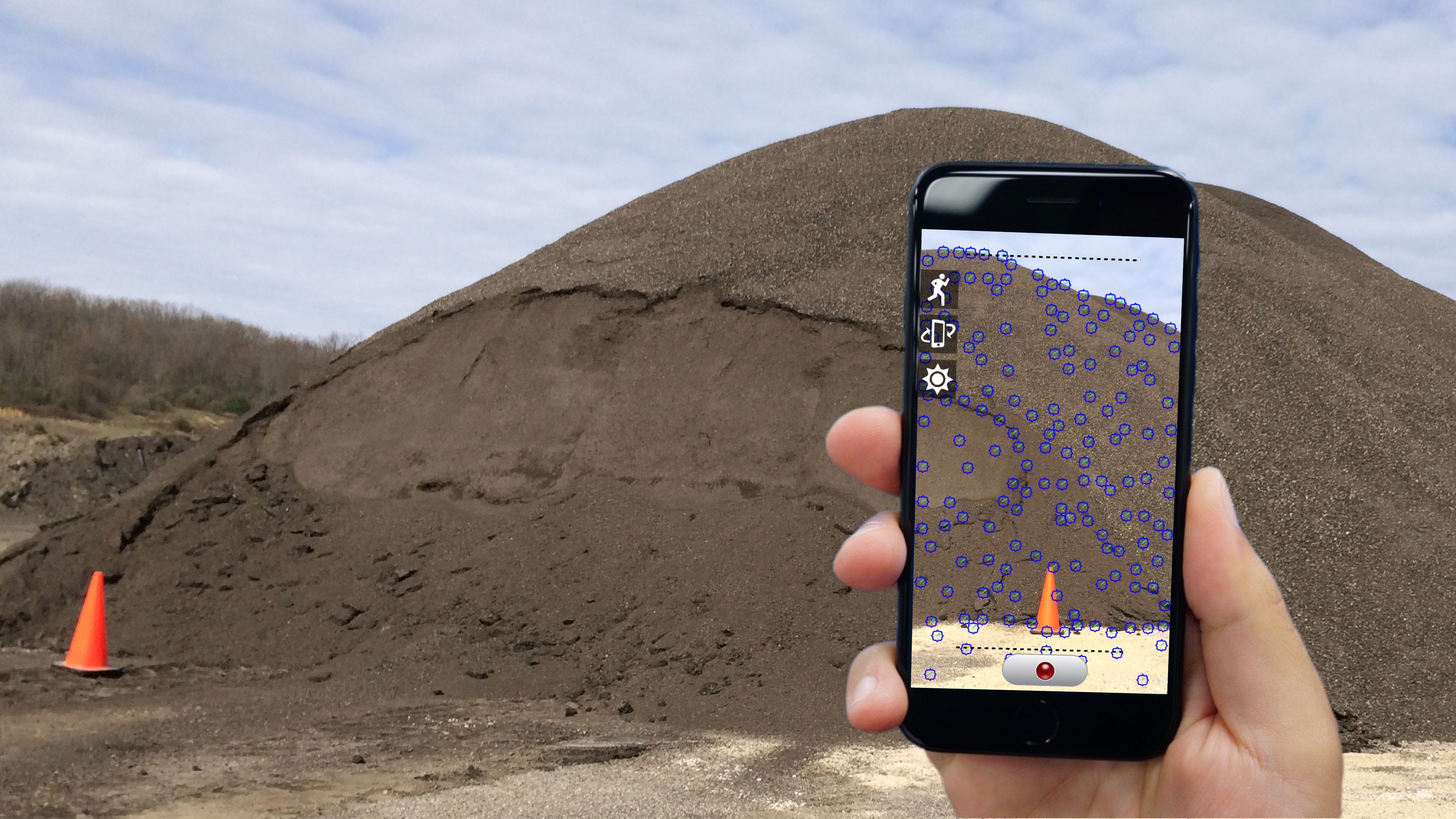 Measure stockpiles of materials simply and easily on your iPhone