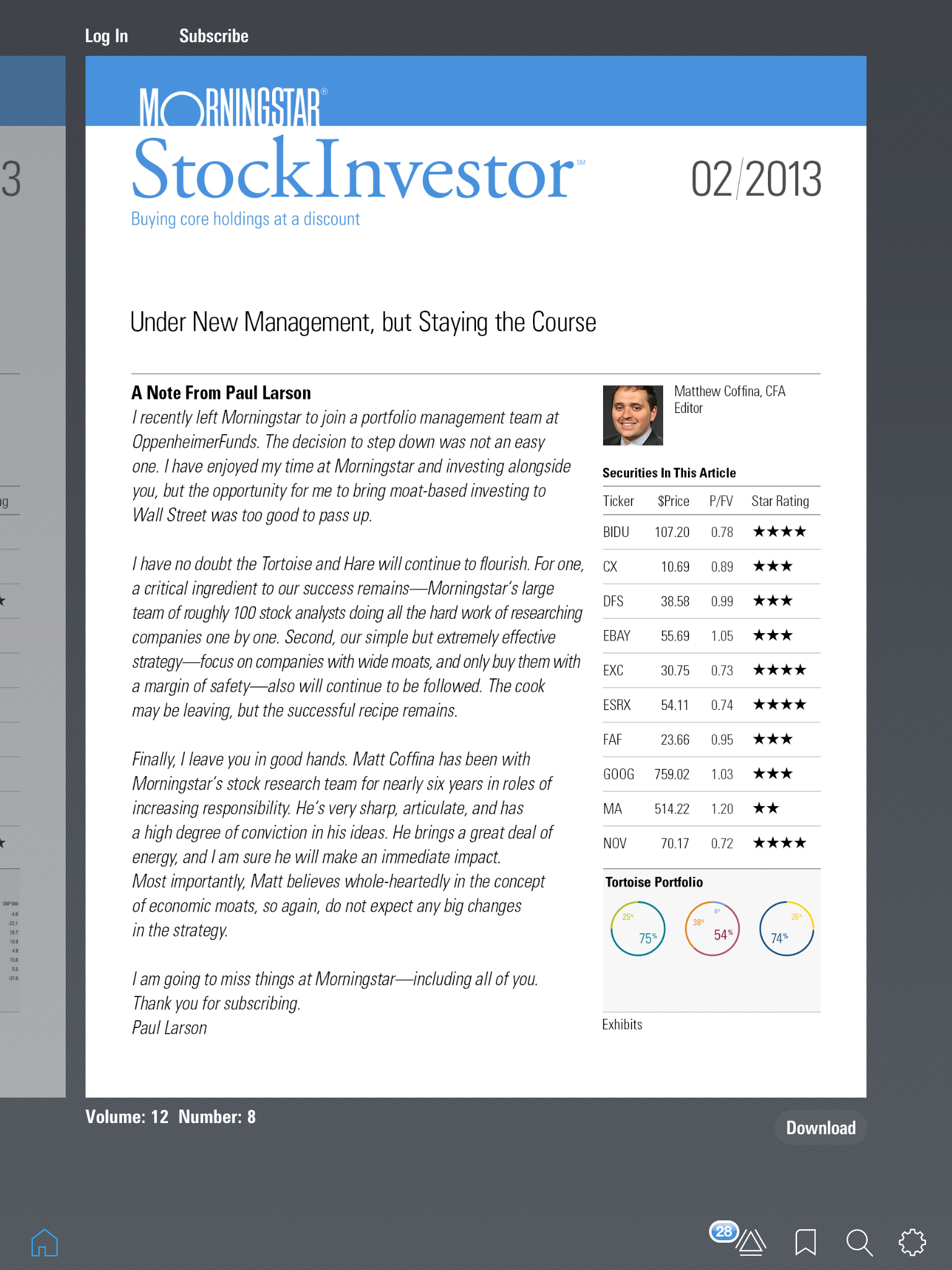 Morningstar StockInvestor iPad Edition