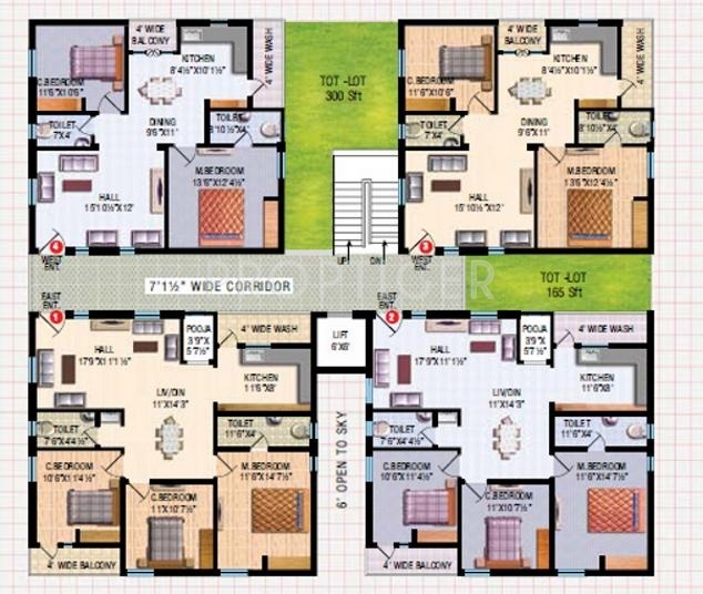 1100 sq ft 2 BHK 2T Apartment for Sale in RV Developers Fortune Nest