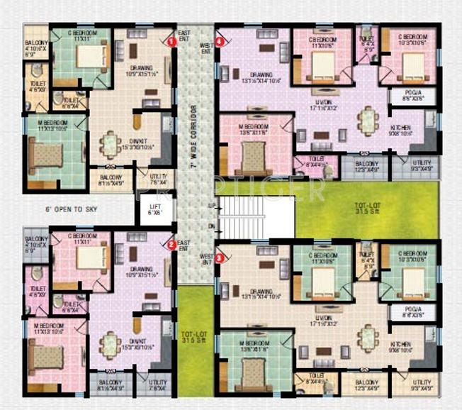 1100 sq ft 2 BHK 2T Apartment for Sale in RV Developers Fortune Nest