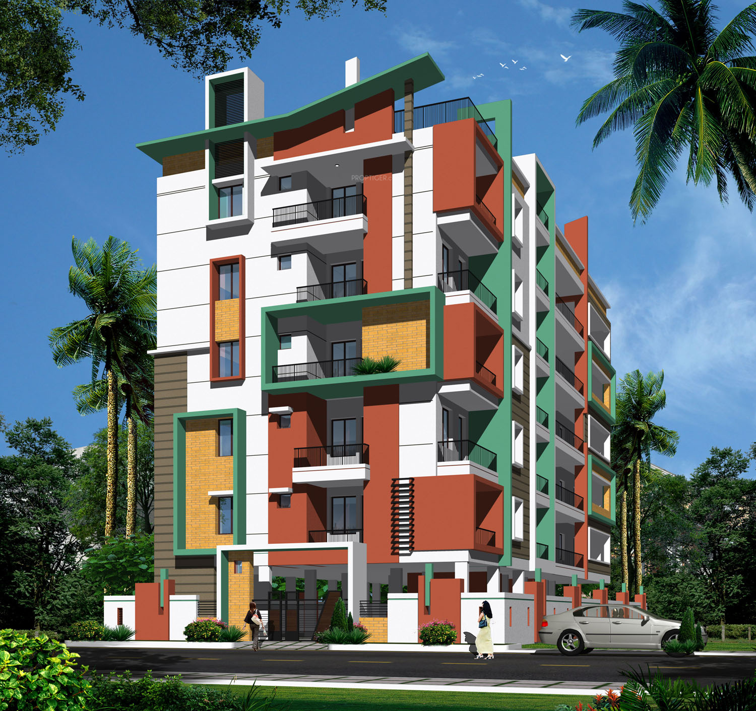 Main Elevation Image 1 of Mourya Residency, Unit available at Syamala