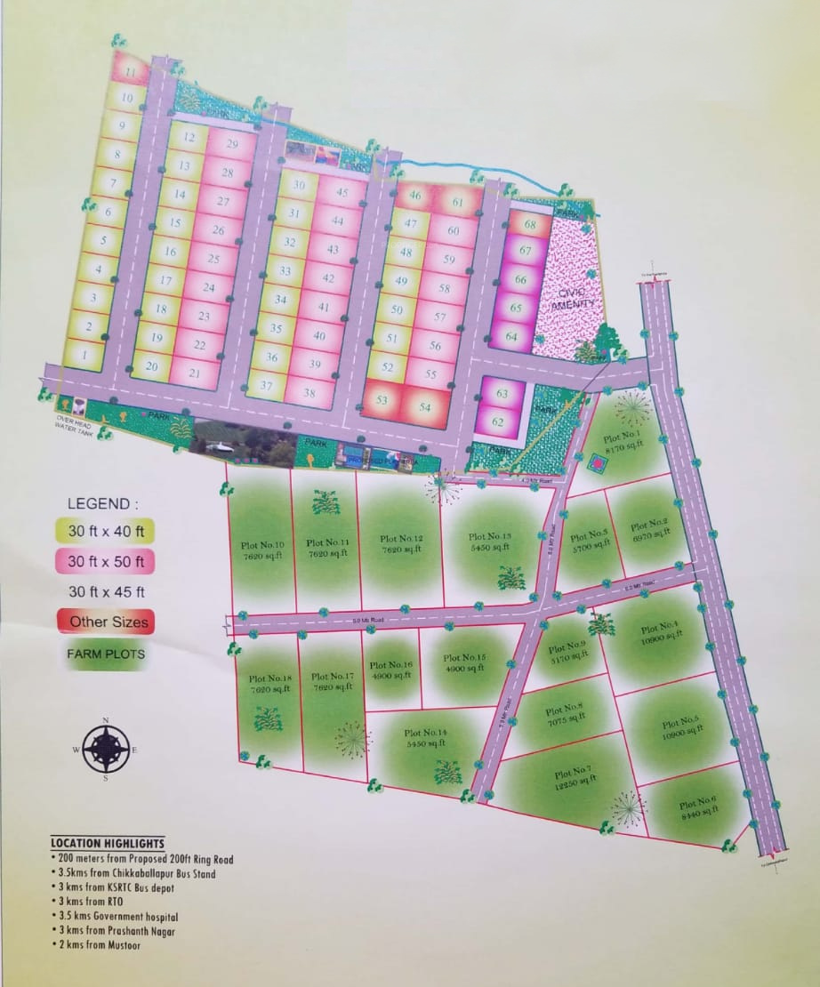 1200 sq ft Plot for Sale in MSK Shelters Nandi Paradise Chikballapur Bangalore