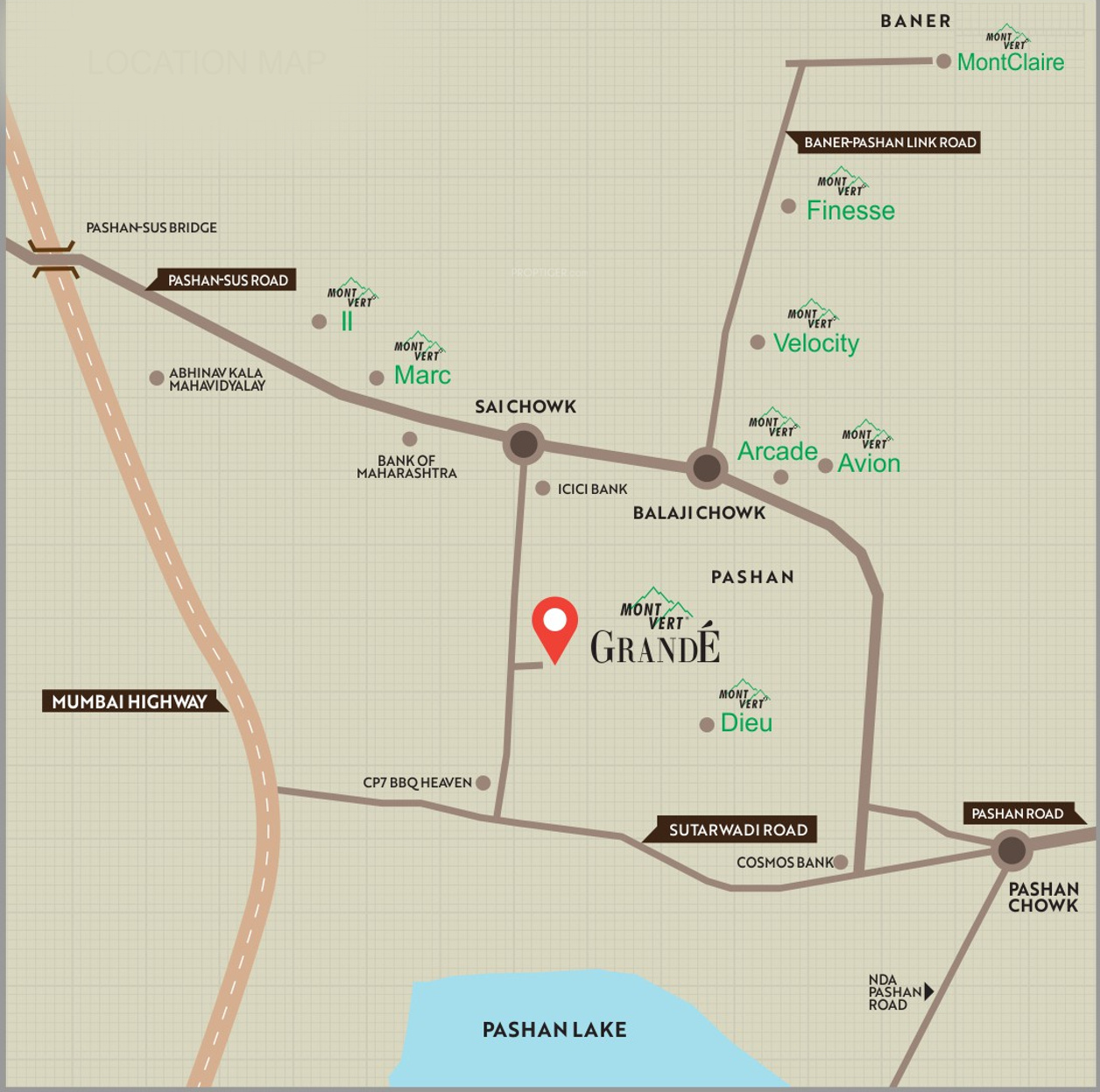 Mont Vert Grande Bldg Type G Plot 2 in Pashan, Pune Price, Location