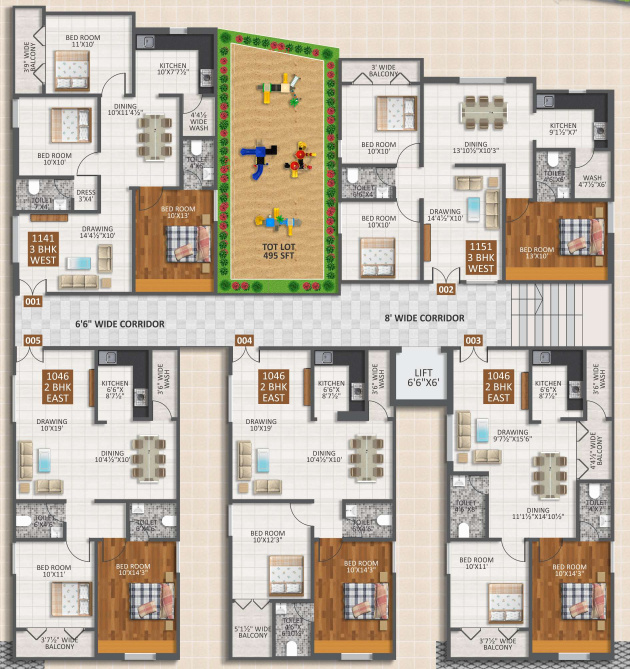 1141 sq ft 3 BHK 3T Apartment for Sale in Go Green Infra Projects Elegant Thumkunta Hyderabad