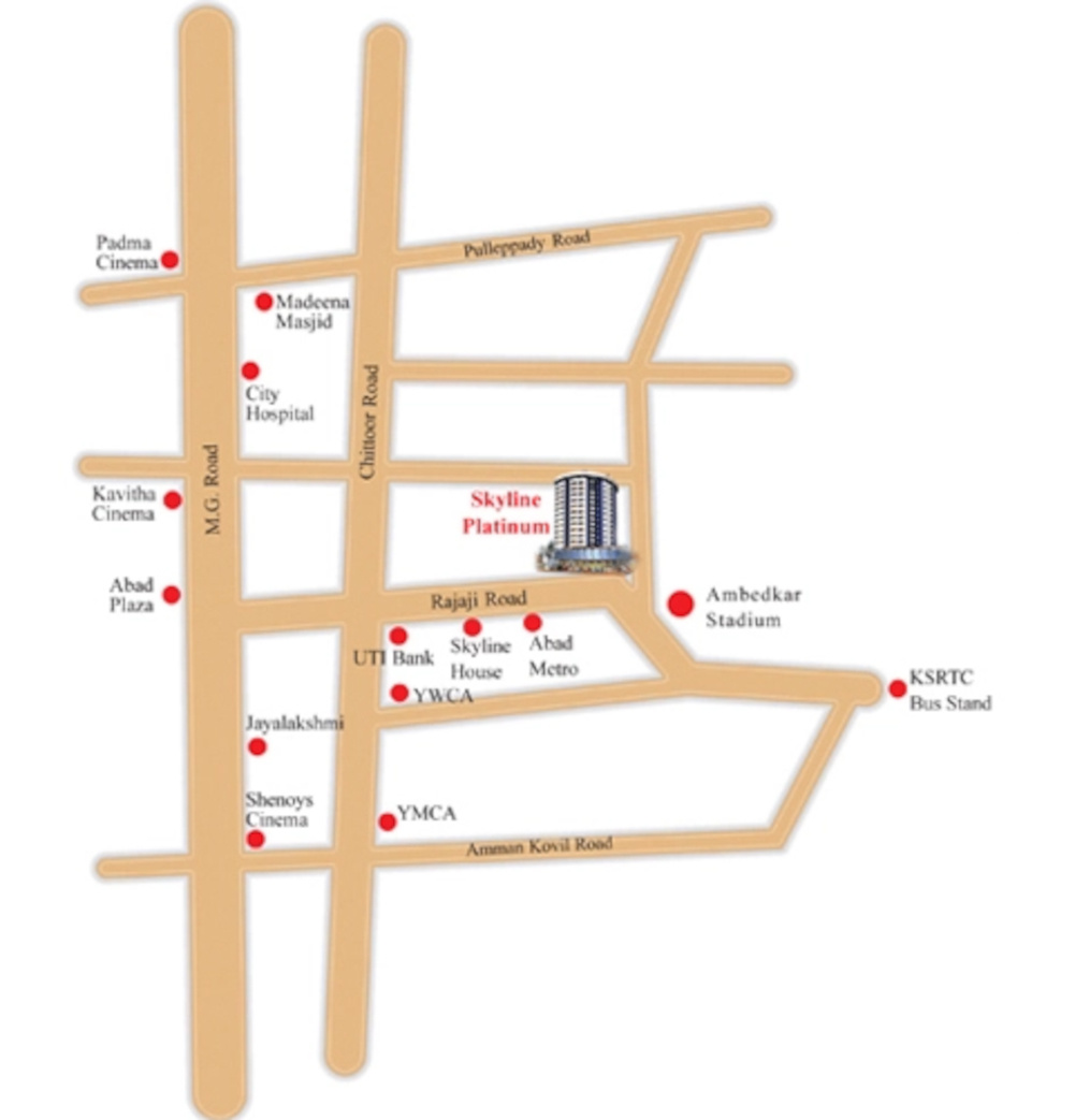 Skyline Platinum in Shenoys, Kochi Price, Location Map, Floor Plan
