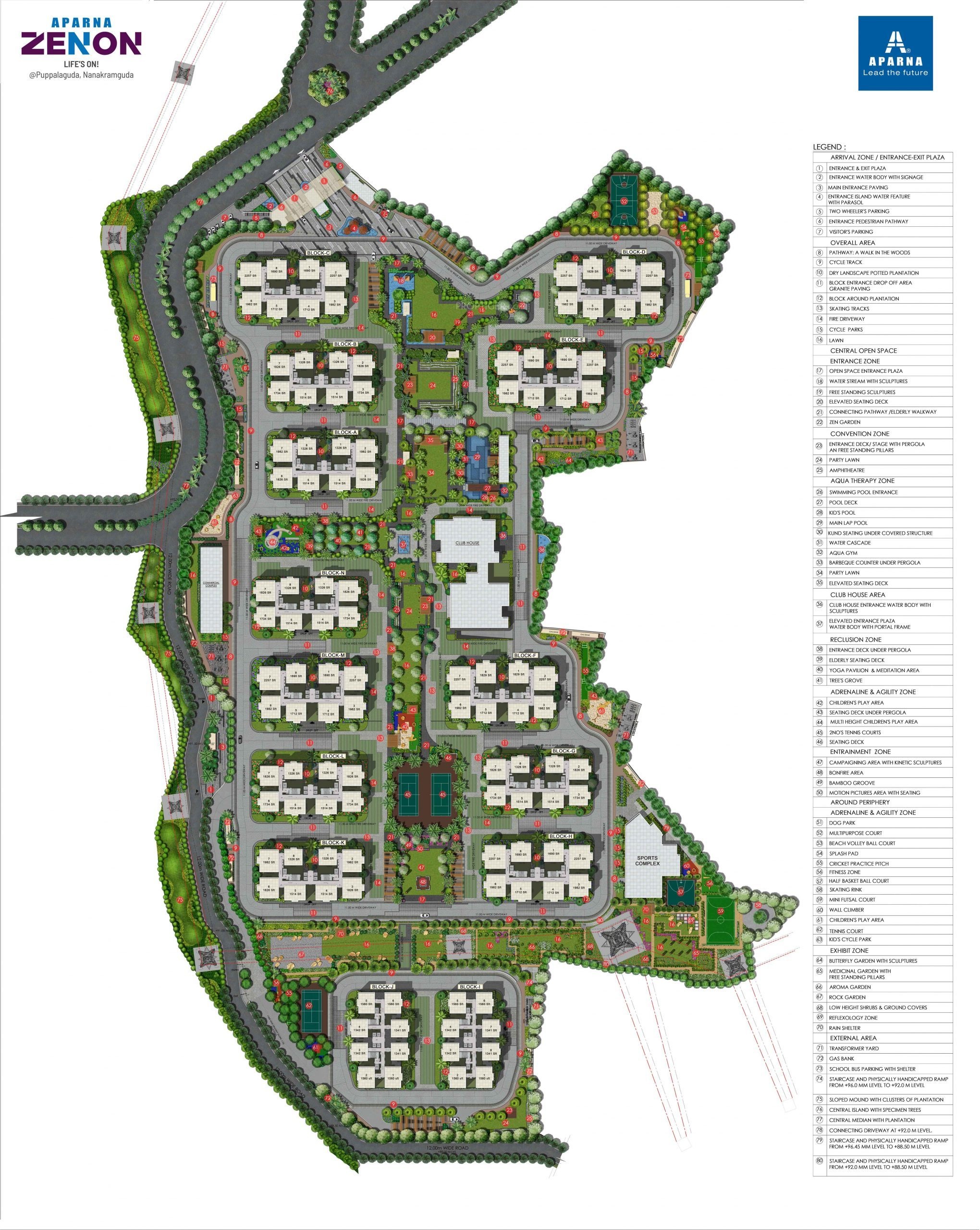 Aparna Zenon in Puppalaguda, Hyderabad Price, Location Map, Floor