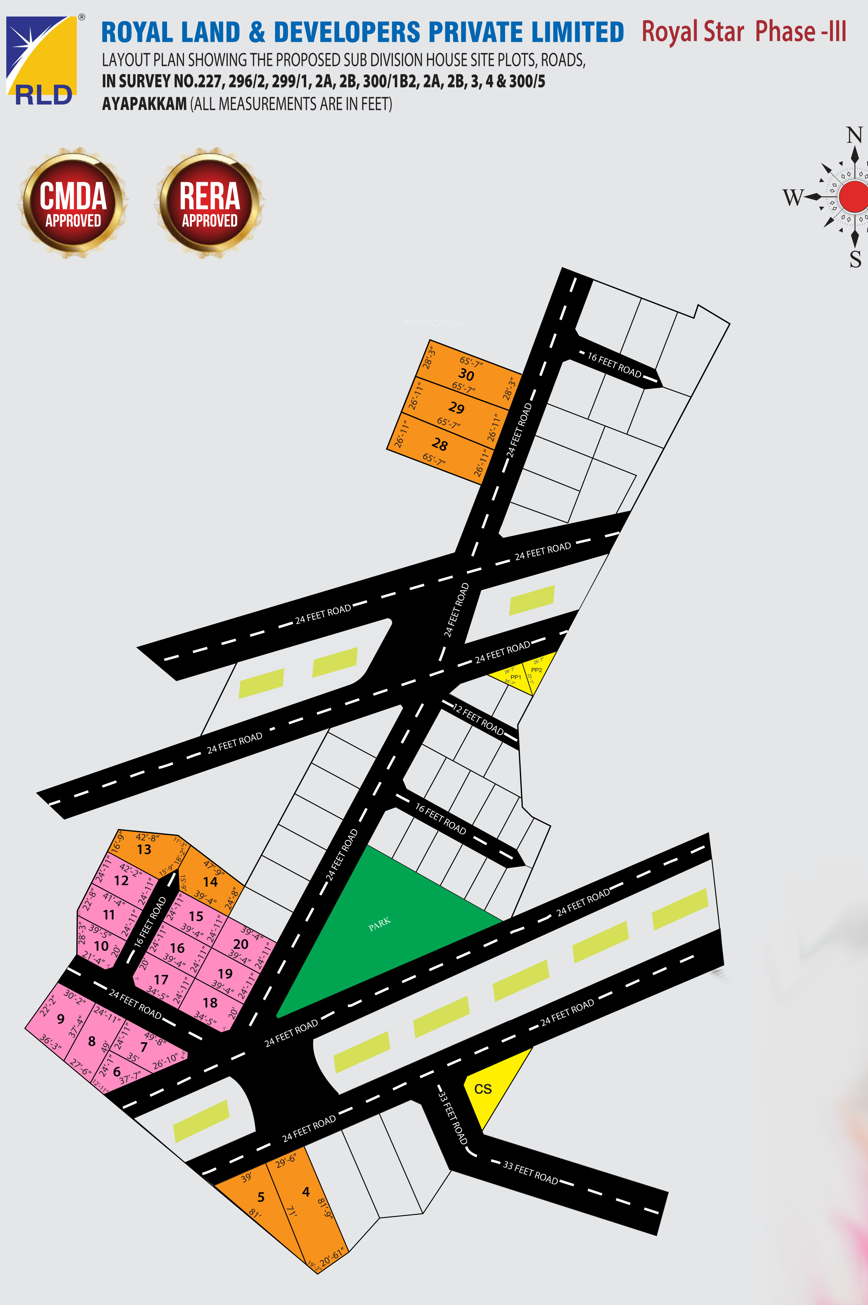 1041 sq ft Plot for Sale in Royal land and Developers Pvt Ltd Star