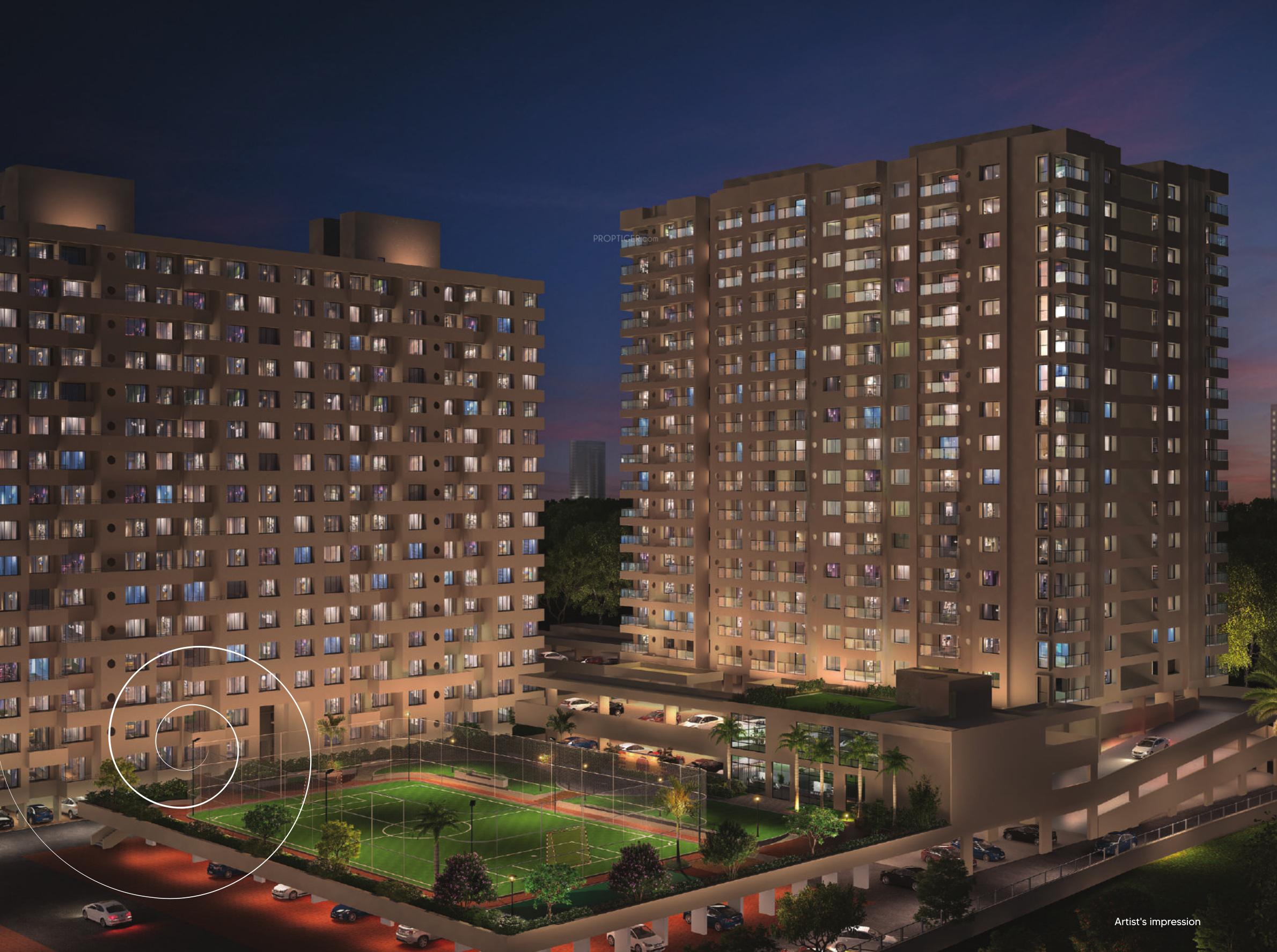 1369 sq ft 4 BHK 4T Apartment for Sale in Greens Pune Oak OP Chinchwad Pune