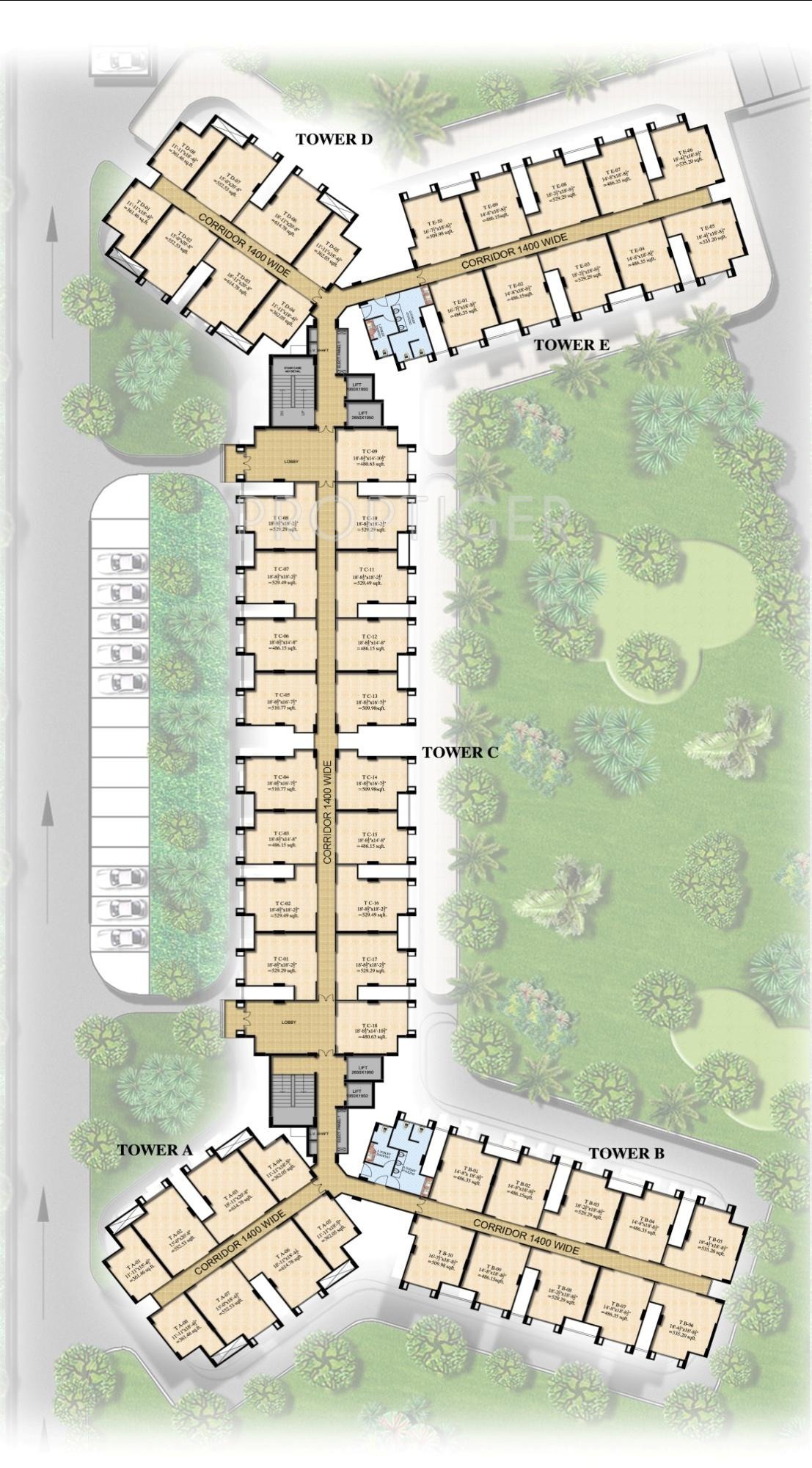 425 sq ft 1 BHK 1T Apartment for Sale in Imperia H2O Knowledge Park V