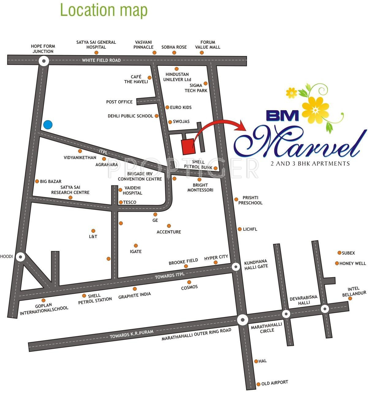 BM Marvel in Whitefield Hope Farm Junction, Bangalore Price, Location