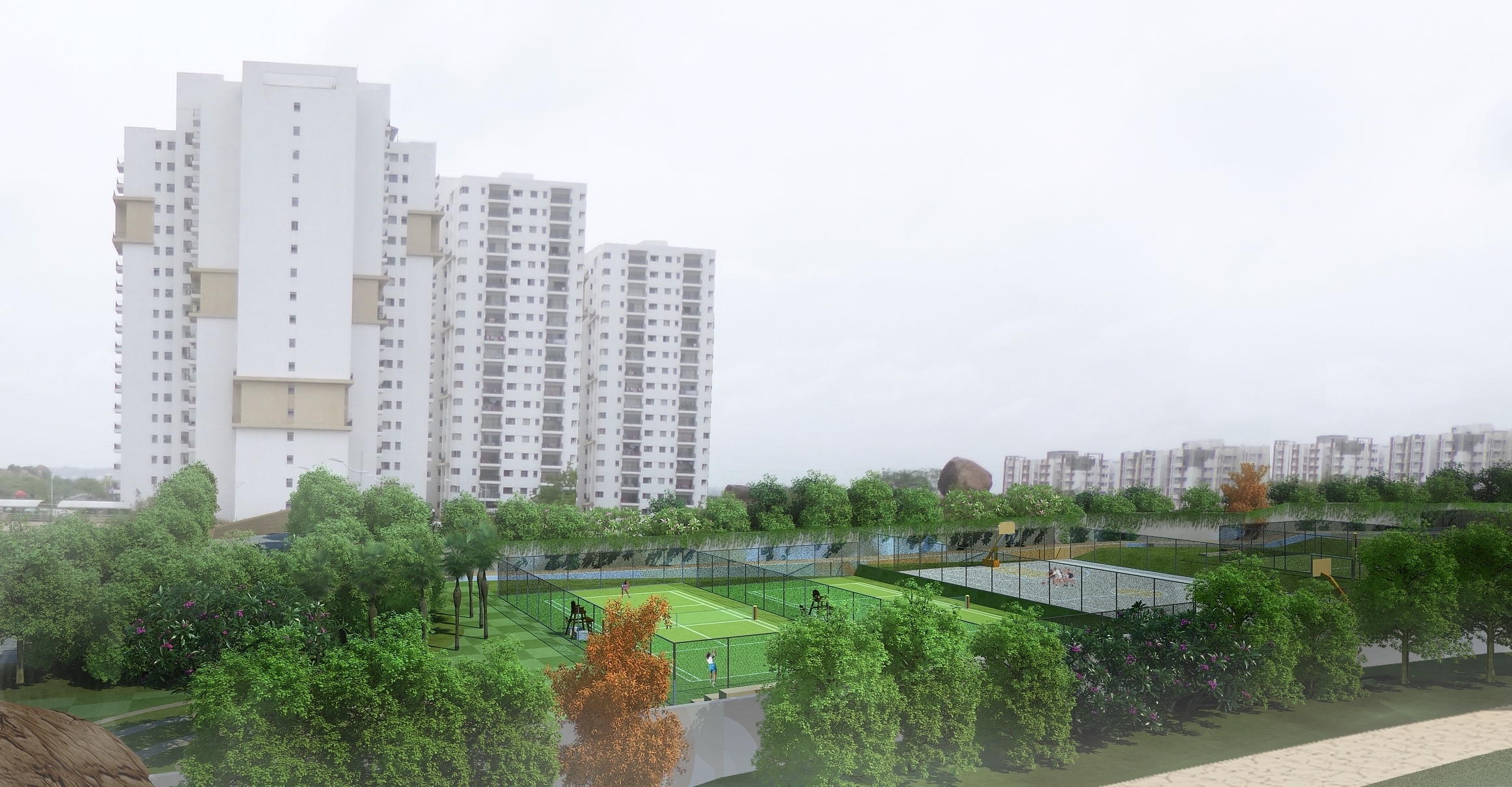 3 BHK Cluster Plan Image Incor Infrastructure Titanium for sale at